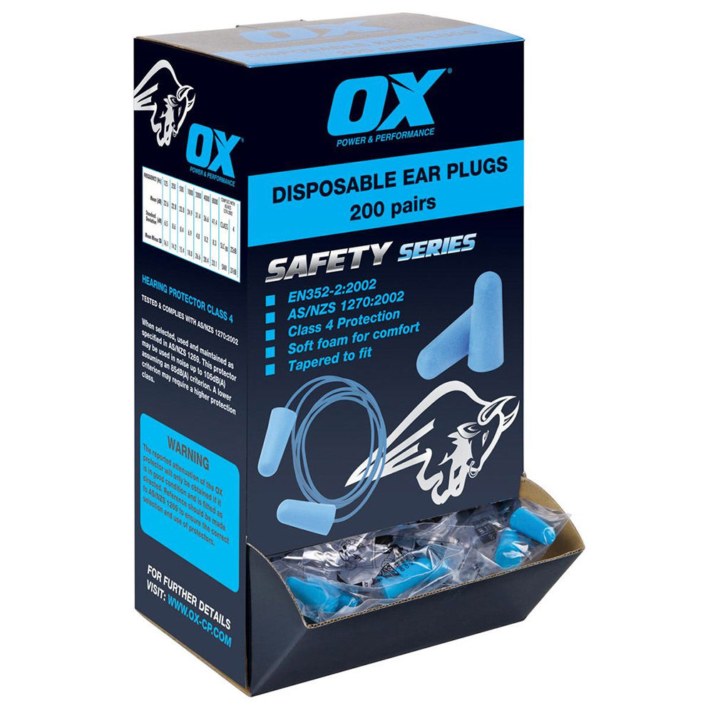 Ox Disposable Ear Plugs Corded x 200