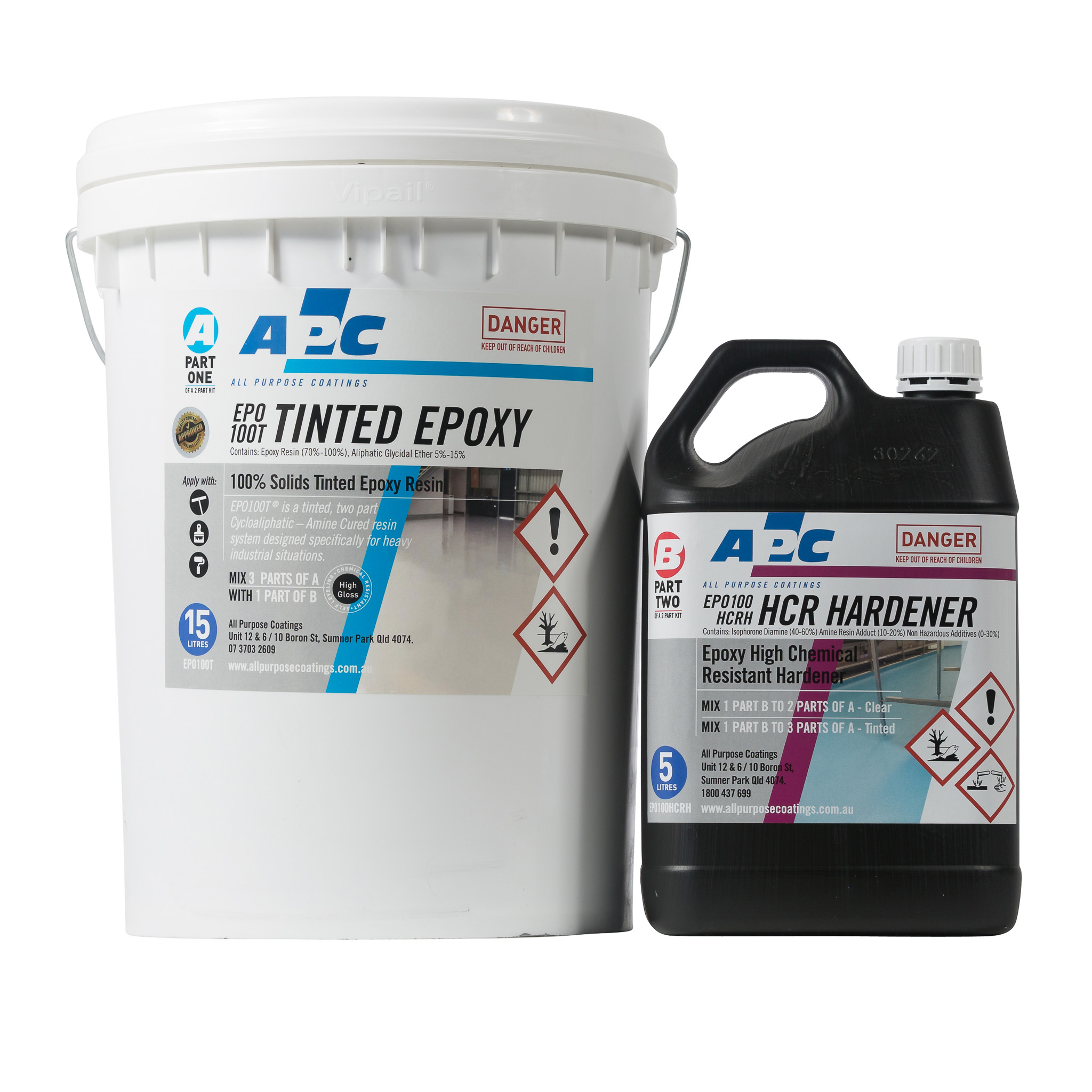 EPO100HCR High Chemical Resistant Tinted Epoxy Coating Kit 20L