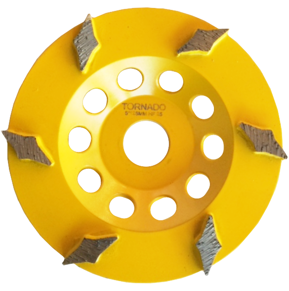 25 Grit Yellow 5" 125mm x 6 Diamond Seg