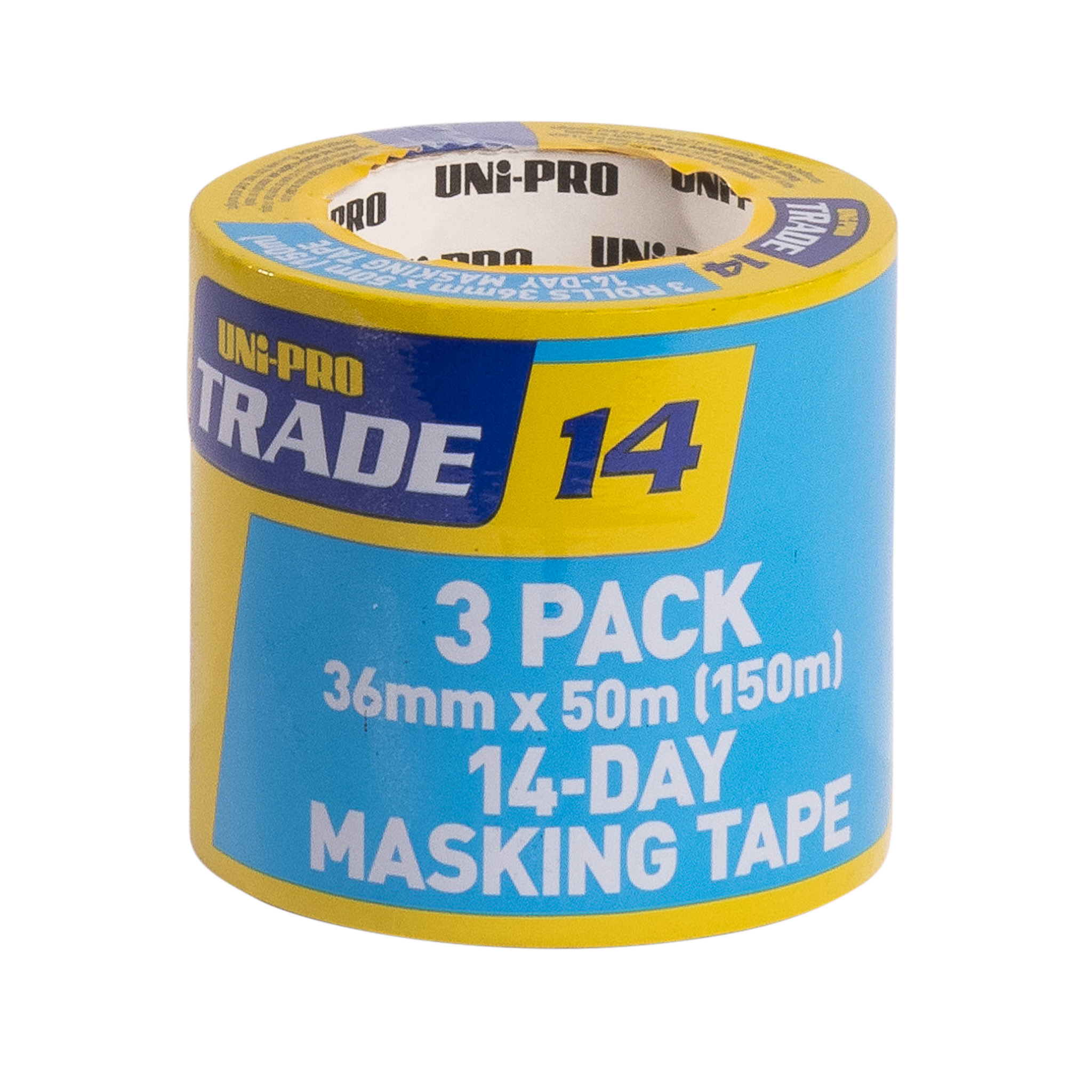 14-Day Blue Masking Tape 36mm x 50m 3 Pack