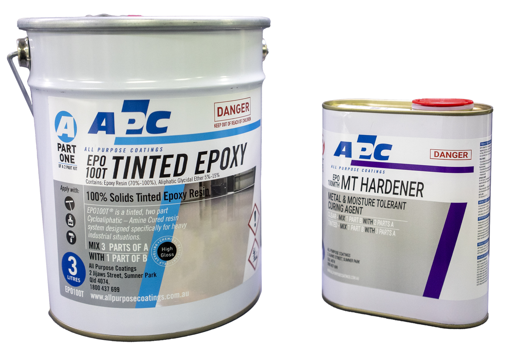 EPO100MT Moisture & Metal Tolerant Tinted Epoxy Coating Kit 4L